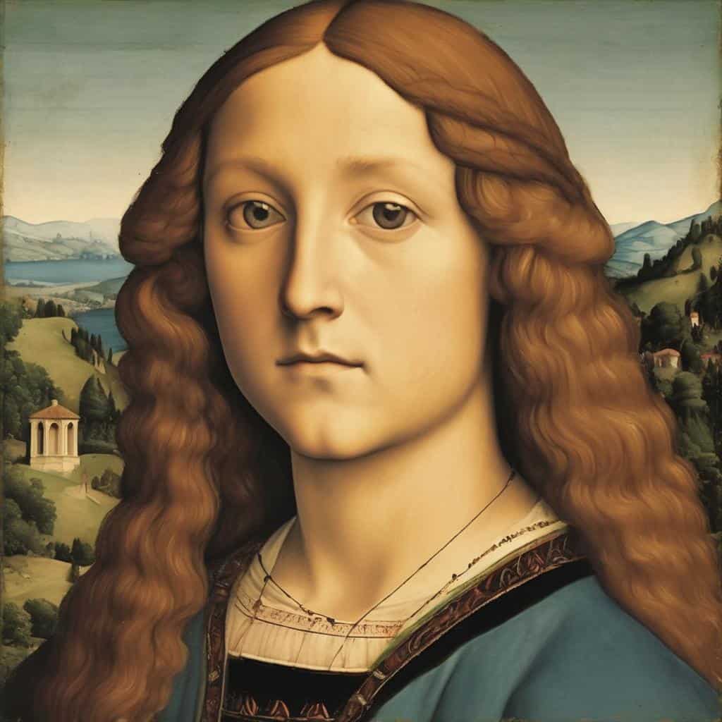 Γυναίκα με μακριά ξανθά μαλλιά σε ζωγραφική τέχνης σύγχρονης εποχής, ιδανική για τέχνη και μεγάλες αλλαγές.